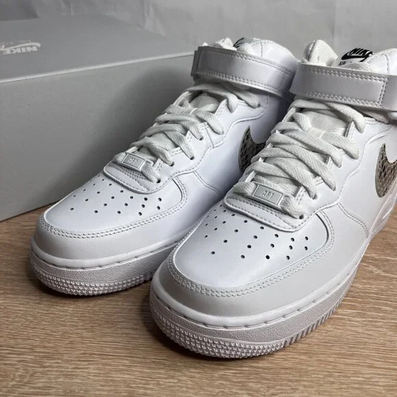 Nike Air Force 1 '07 Mid White Snake Swoosh - Picture 10 of 11